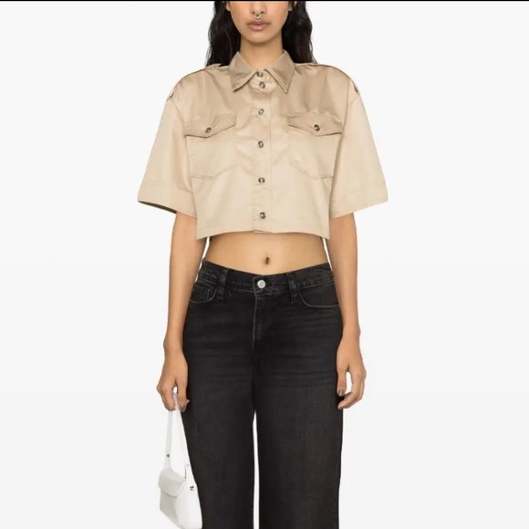 Sandro Indiana Cropped Button-Up Shirt